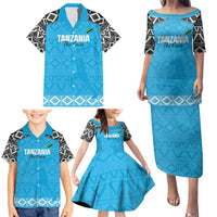 Custom Tanzania Cricket Family Matching Puletasi and Hawaiian Shirt Go Cows Sporty African Pattern - Wonder Print Shop