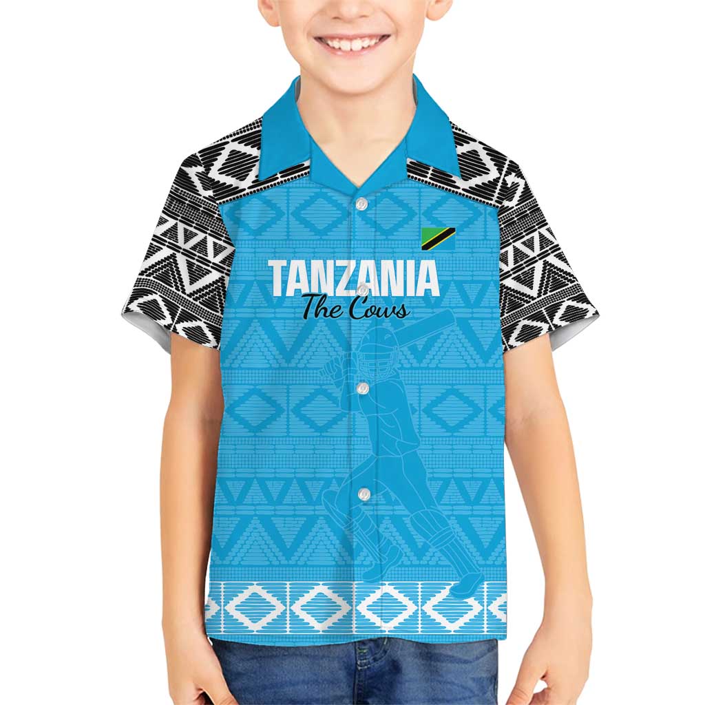 Custom Tanzania Cricket Family Matching Summer Maxi Dress and Hawaiian Shirt Go Cows Sporty African Pattern - Wonder Print Shop