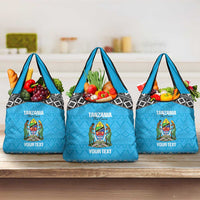 Custom Tanzania Cricket Grocery Bag Go Cows Sporty African Pattern - Wonder Print Shop