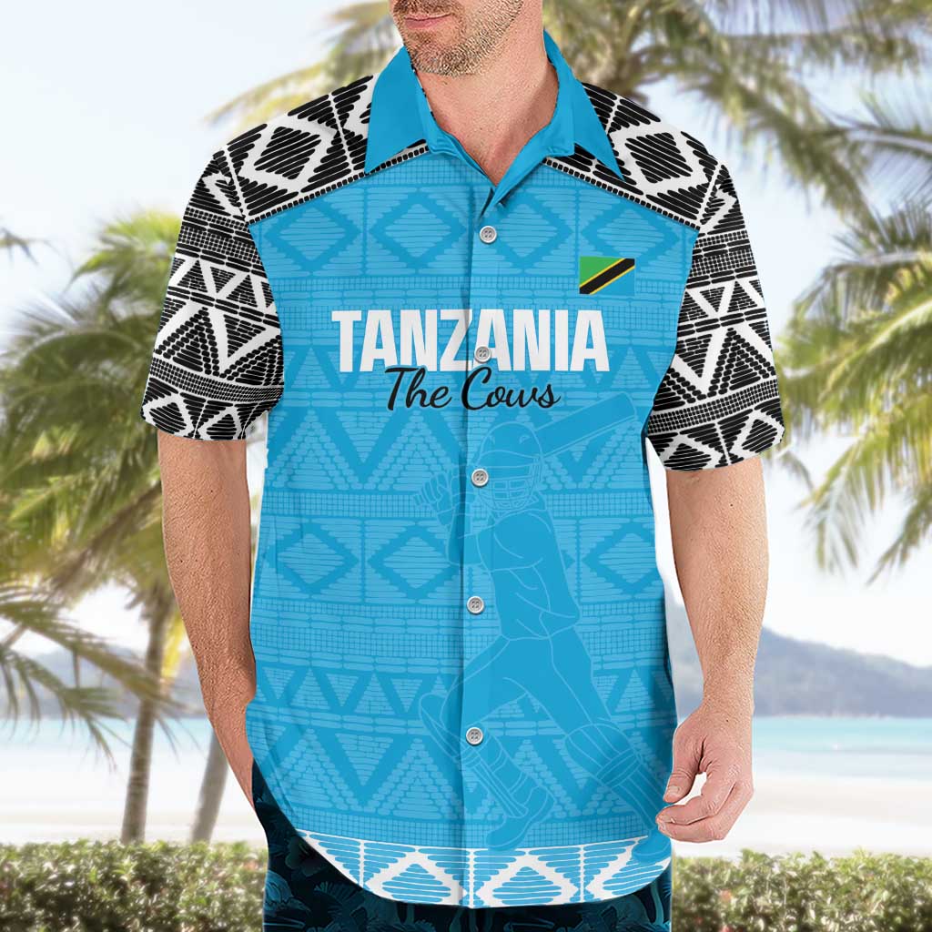 Custom Tanzania Cricket Hawaiian Shirt Go Cows Sporty African Pattern - Wonder Print Shop
