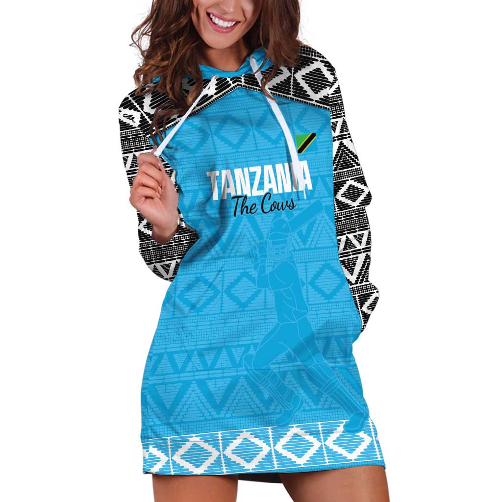 Custom Tanzania Cricket Hoodie Dress Go Cows Sporty African Pattern - Wonder Print Shop