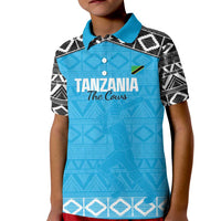 Custom Tanzania Cricket Kid Polo Shirt Go Cows Sporty African Pattern - Wonder Print Shop