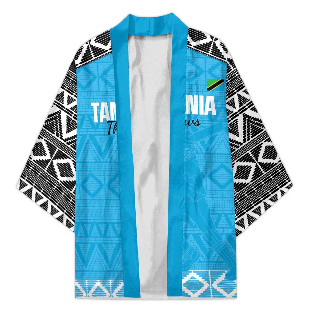 Custom Tanzania Cricket Kimono Go Cows Sporty African Pattern - Wonder Print Shop