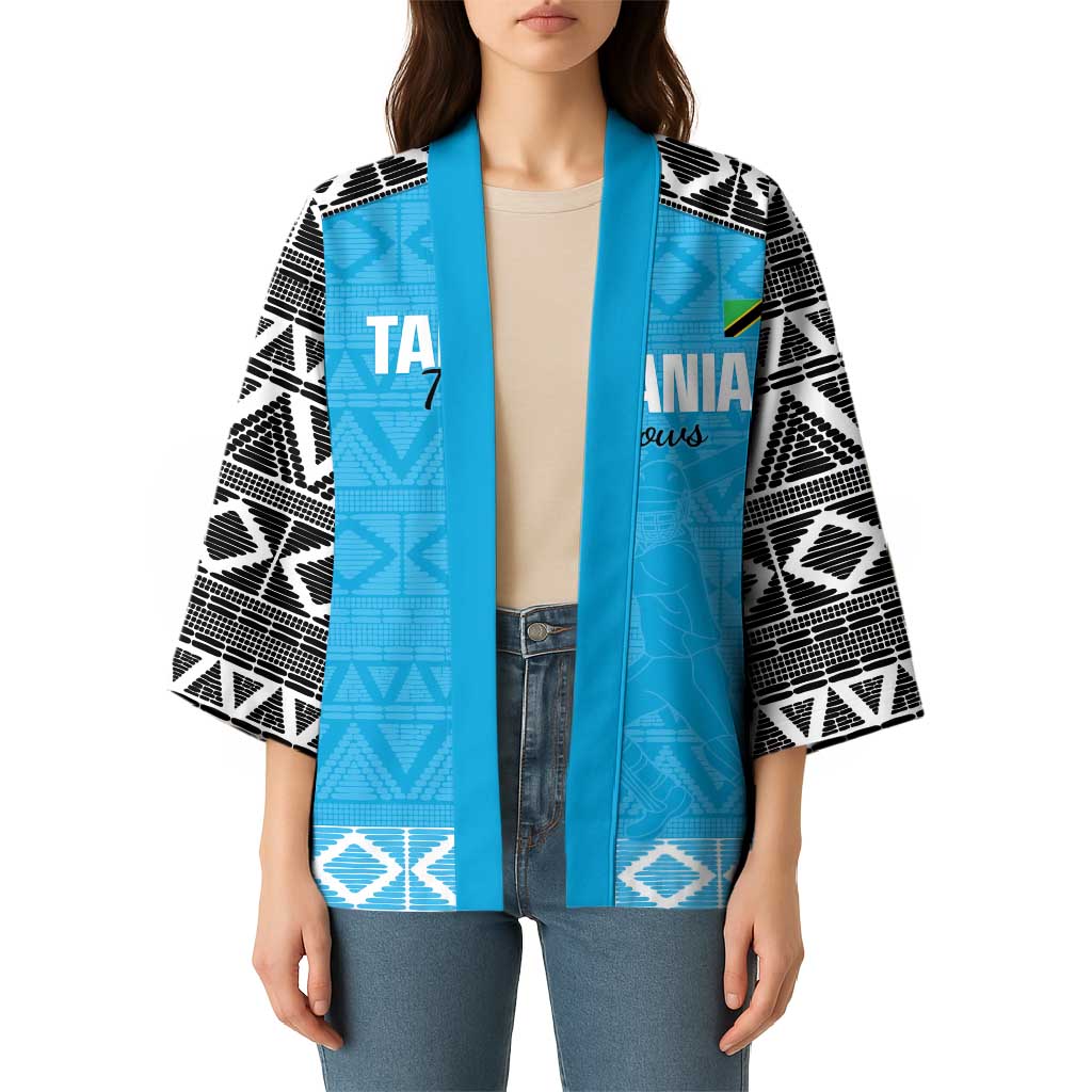 Custom Tanzania Cricket Kimono Go Cows Sporty African Pattern - Wonder Print Shop
