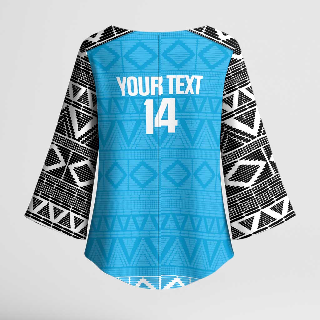 Custom Tanzania Cricket Kimono Sleeve Blouse Go Cows Sporty African Pattern - Wonder Print Shop