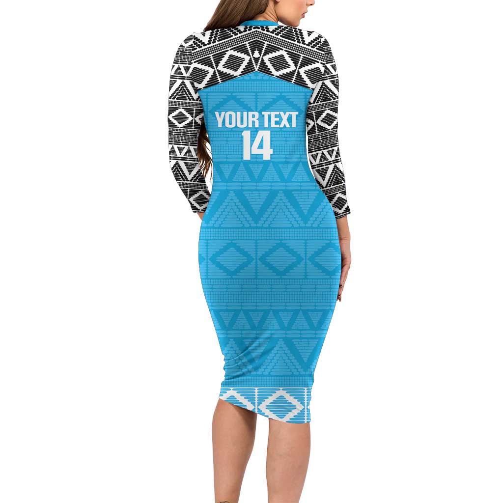 Custom Tanzania Cricket Long Sleeve Bodycon Dress Go Cows Sporty African Pattern - Wonder Print Shop