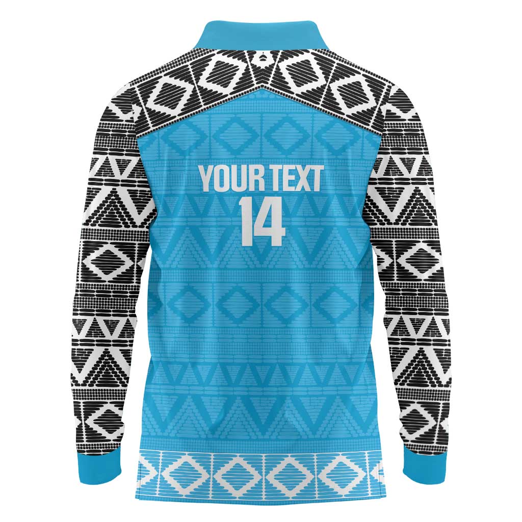 Custom Tanzania Cricket Long Sleeve Polo Shirt Go Cows Sporty African Pattern - Wonder Print Shop