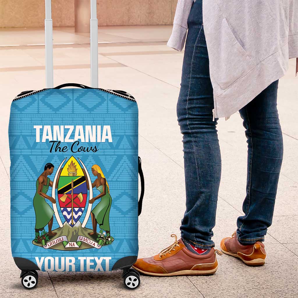 Custom Tanzania Cricket Luggage Cover Go Cows Sporty African Pattern - Wonder Print Shop