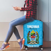 Custom Tanzania Cricket Luggage Cover Go Cows Sporty African Pattern - Wonder Print Shop