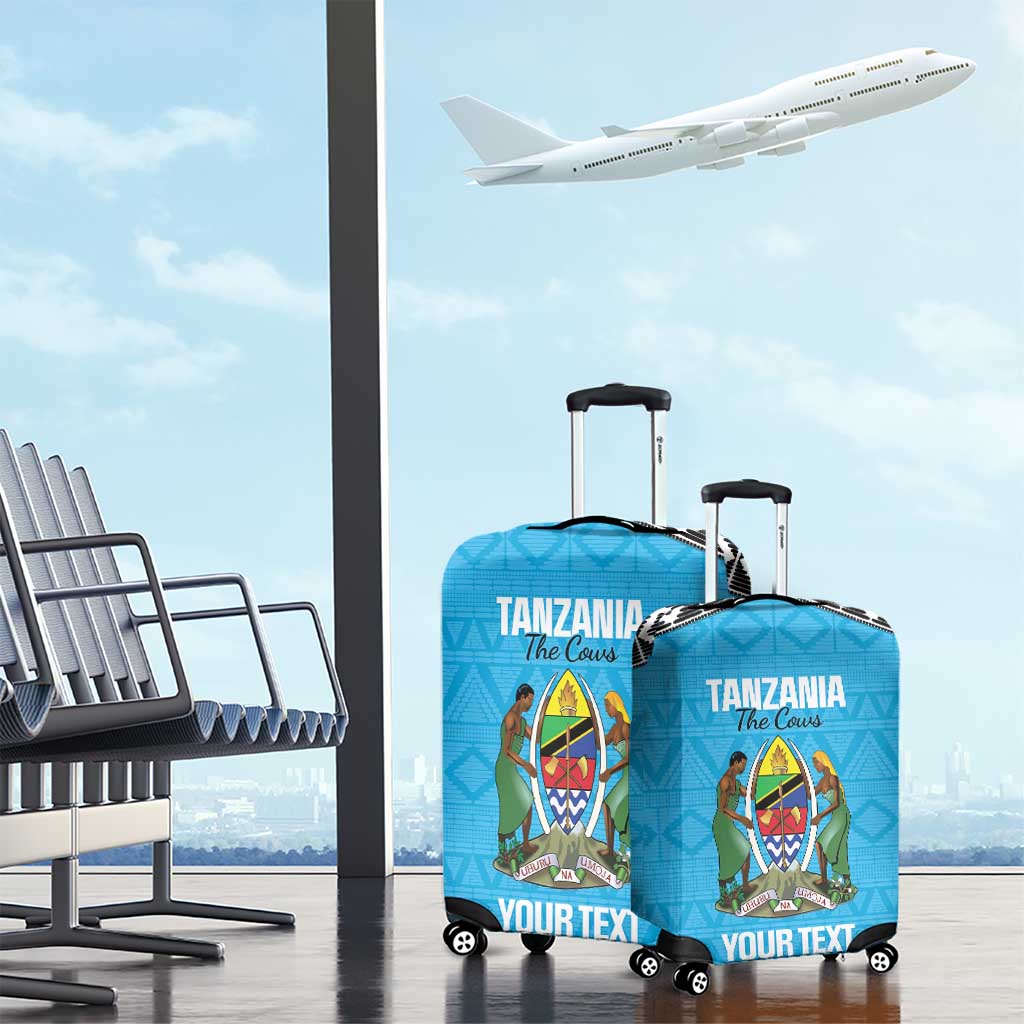 Custom Tanzania Cricket Luggage Cover Go Cows Sporty African Pattern - Wonder Print Shop