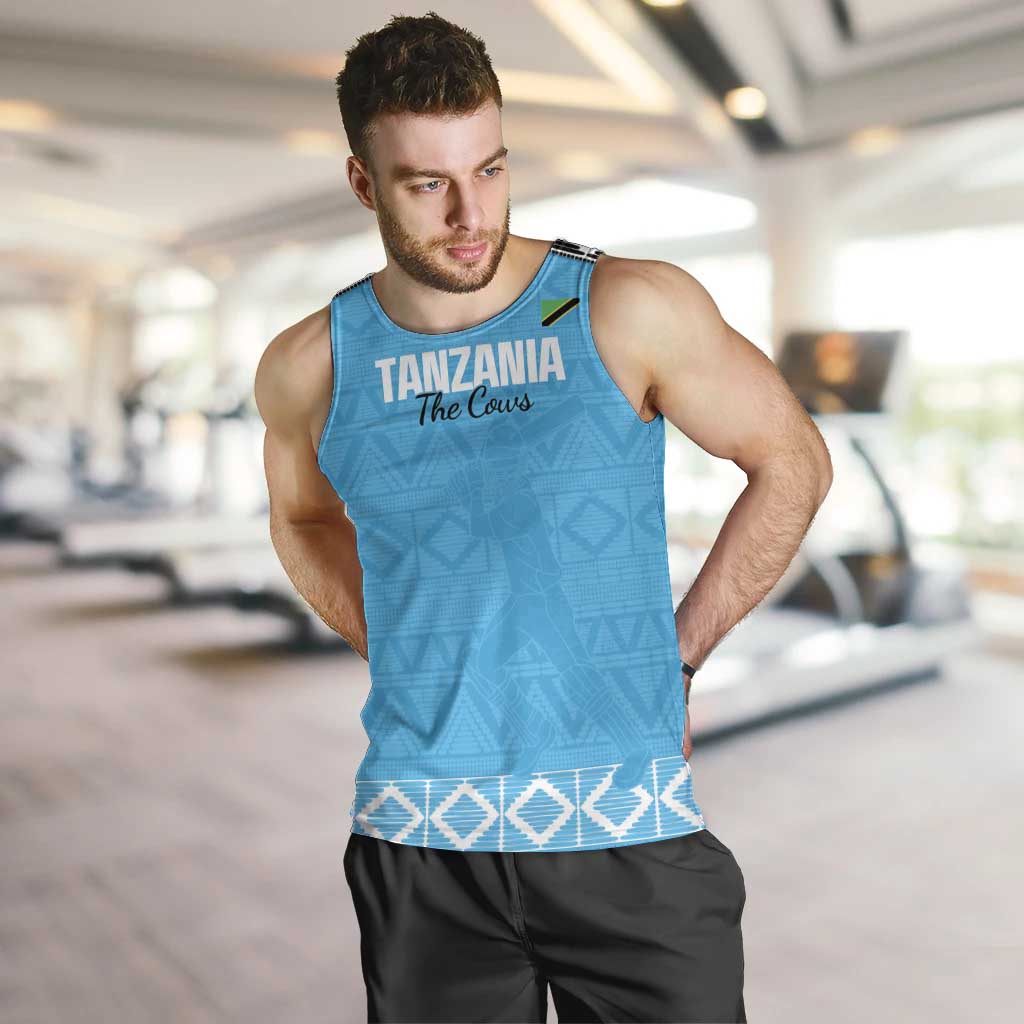 Custom Tanzania Cricket Men Tank Top Go Cows Sporty African Pattern - Wonder Print Shop