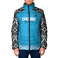 Custom Tanzania Cricket Padded Jacket Go Cows Sporty African Pattern - Wonder Print Shop