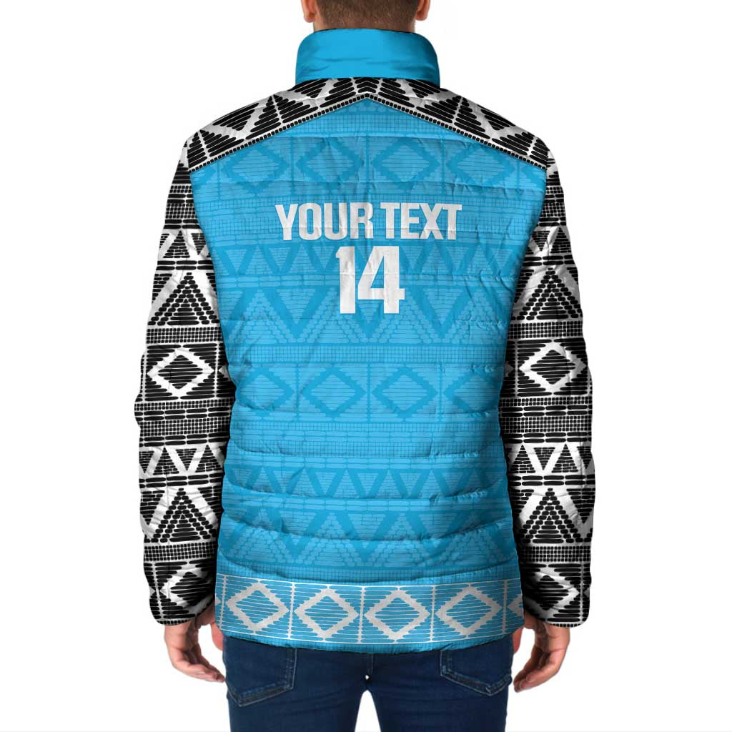 Custom Tanzania Cricket Padded Jacket Go Cows Sporty African Pattern - Wonder Print Shop