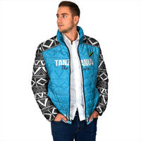 Custom Tanzania Cricket Padded Jacket Go Cows Sporty African Pattern - Wonder Print Shop