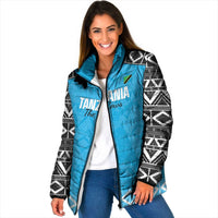 Custom Tanzania Cricket Padded Jacket Go Cows Sporty African Pattern - Wonder Print Shop