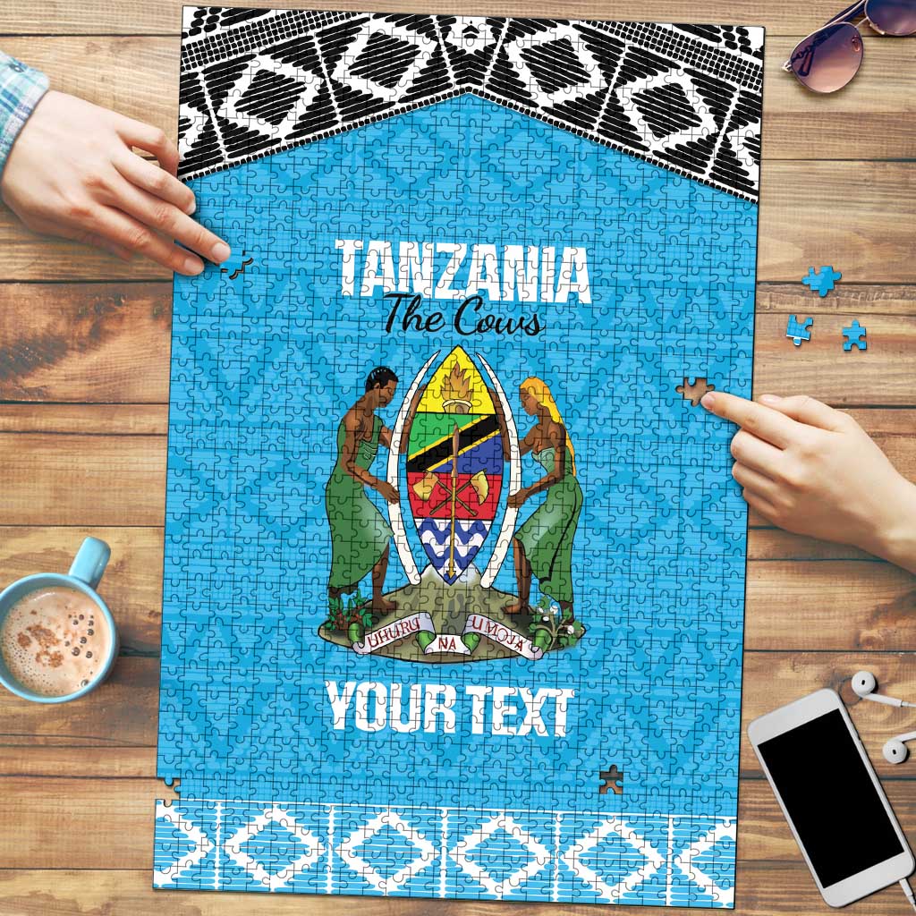 Custom Tanzania Cricket Puzzle Go Cows Sporty African Pattern - Wonder Print Shop