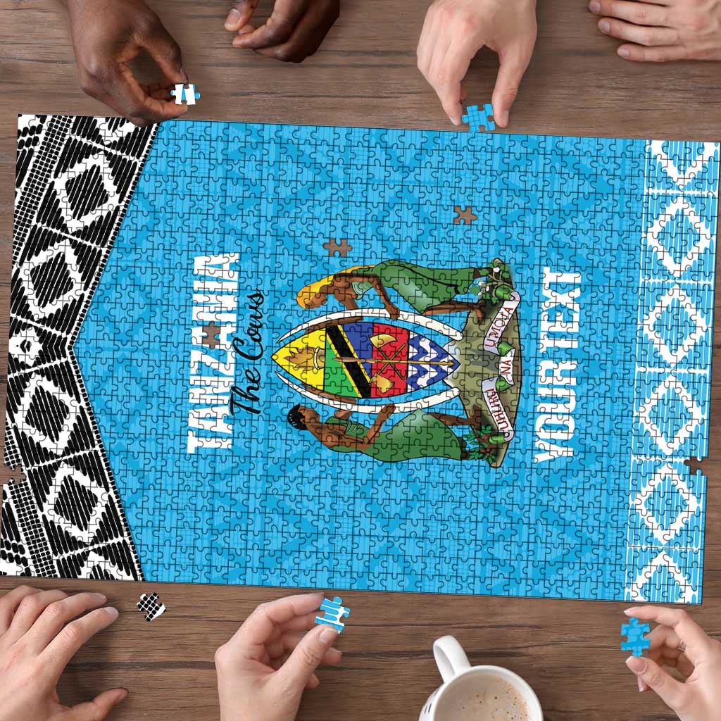 Custom Tanzania Cricket Puzzle Go Cows Sporty African Pattern - Wonder Print Shop