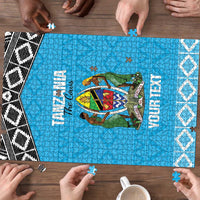 Custom Tanzania Cricket Puzzle Go Cows Sporty African Pattern - Wonder Print Shop