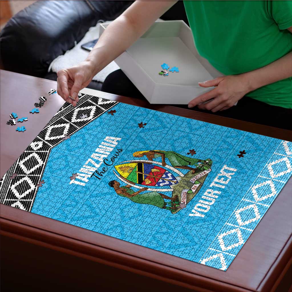 Custom Tanzania Cricket Puzzle Go Cows Sporty African Pattern - Wonder Print Shop