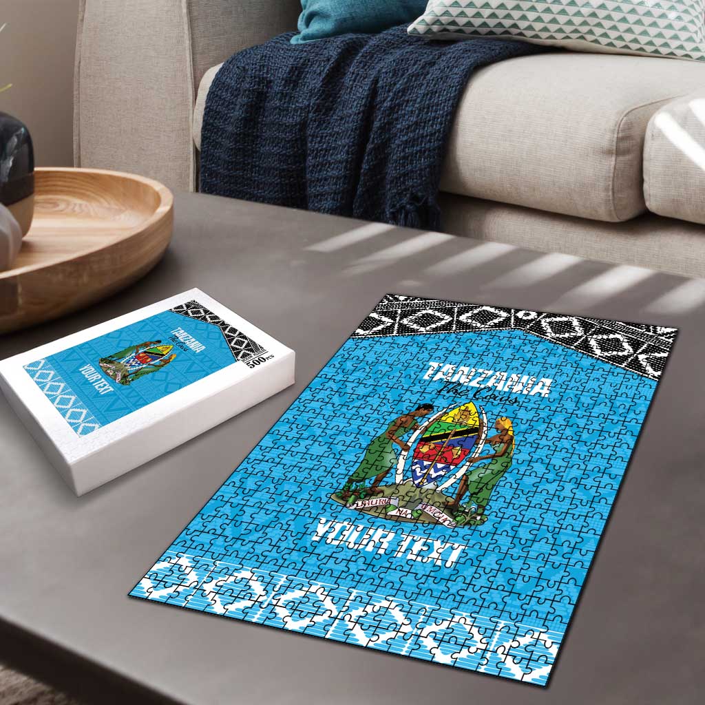 Custom Tanzania Cricket Puzzle Go Cows Sporty African Pattern - Wonder Print Shop