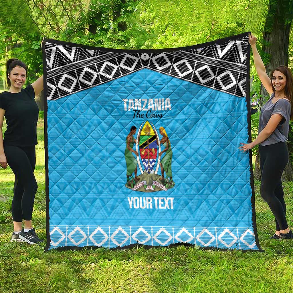 Custom Tanzania Cricket Quilt Go Cows Sporty African Pattern - Wonder Print Shop
