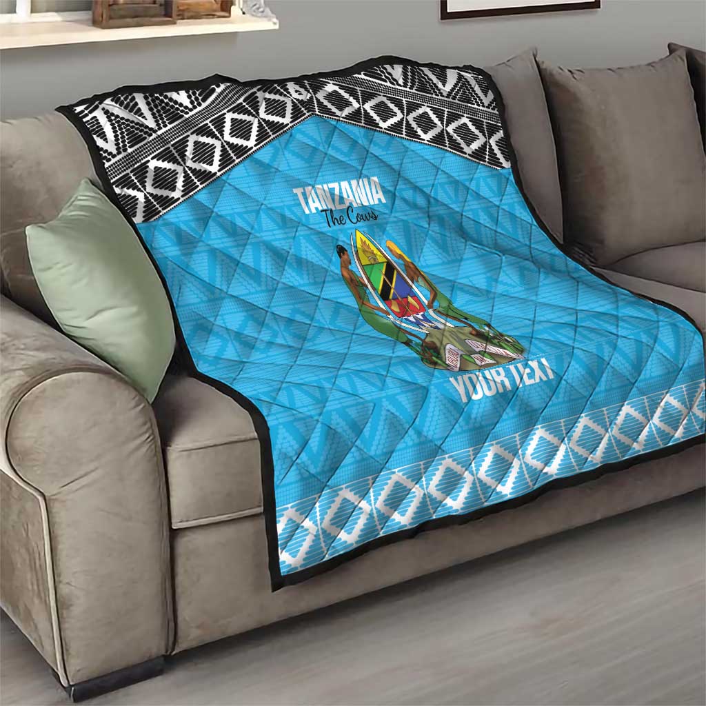 Custom Tanzania Cricket Quilt Go Cows Sporty African Pattern - Wonder Print Shop