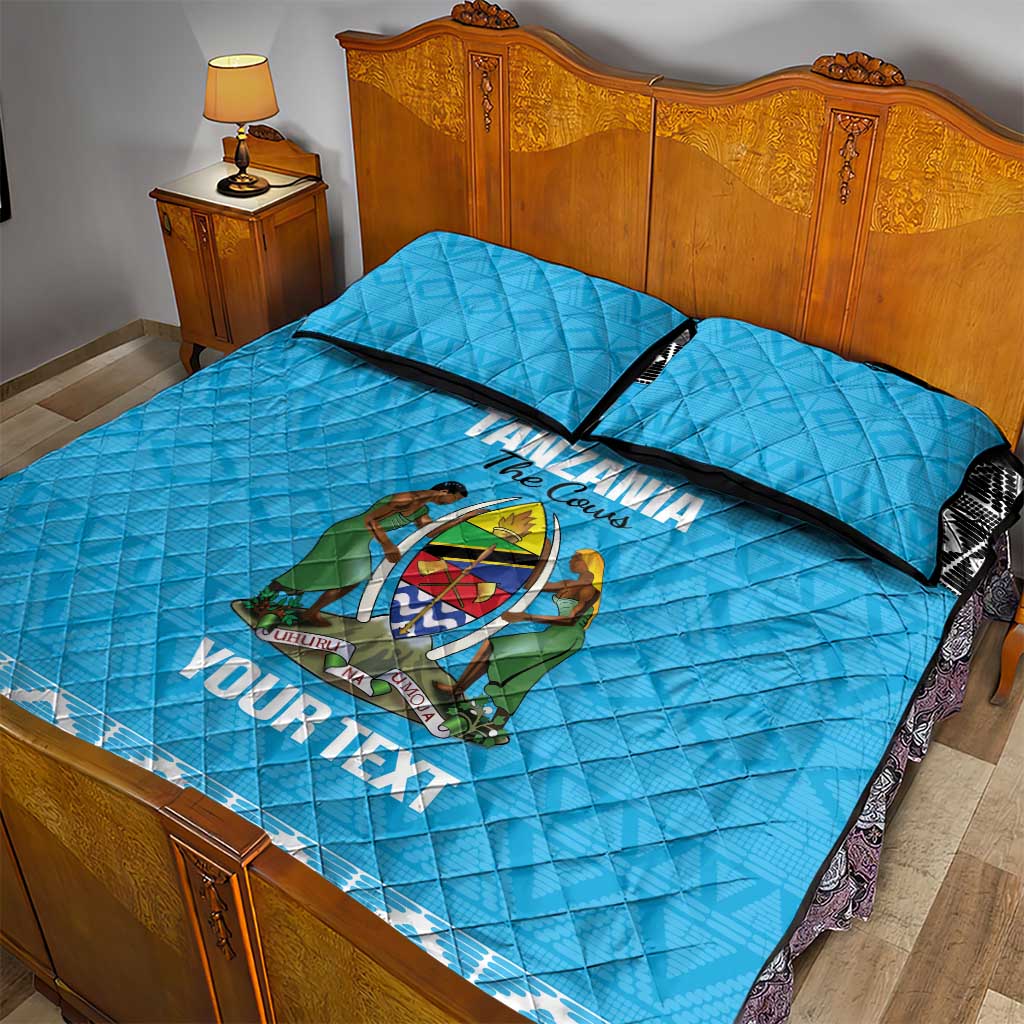 Custom Tanzania Cricket Quilt Bed Set Go Cows Sporty African Pattern - Wonder Print Shop