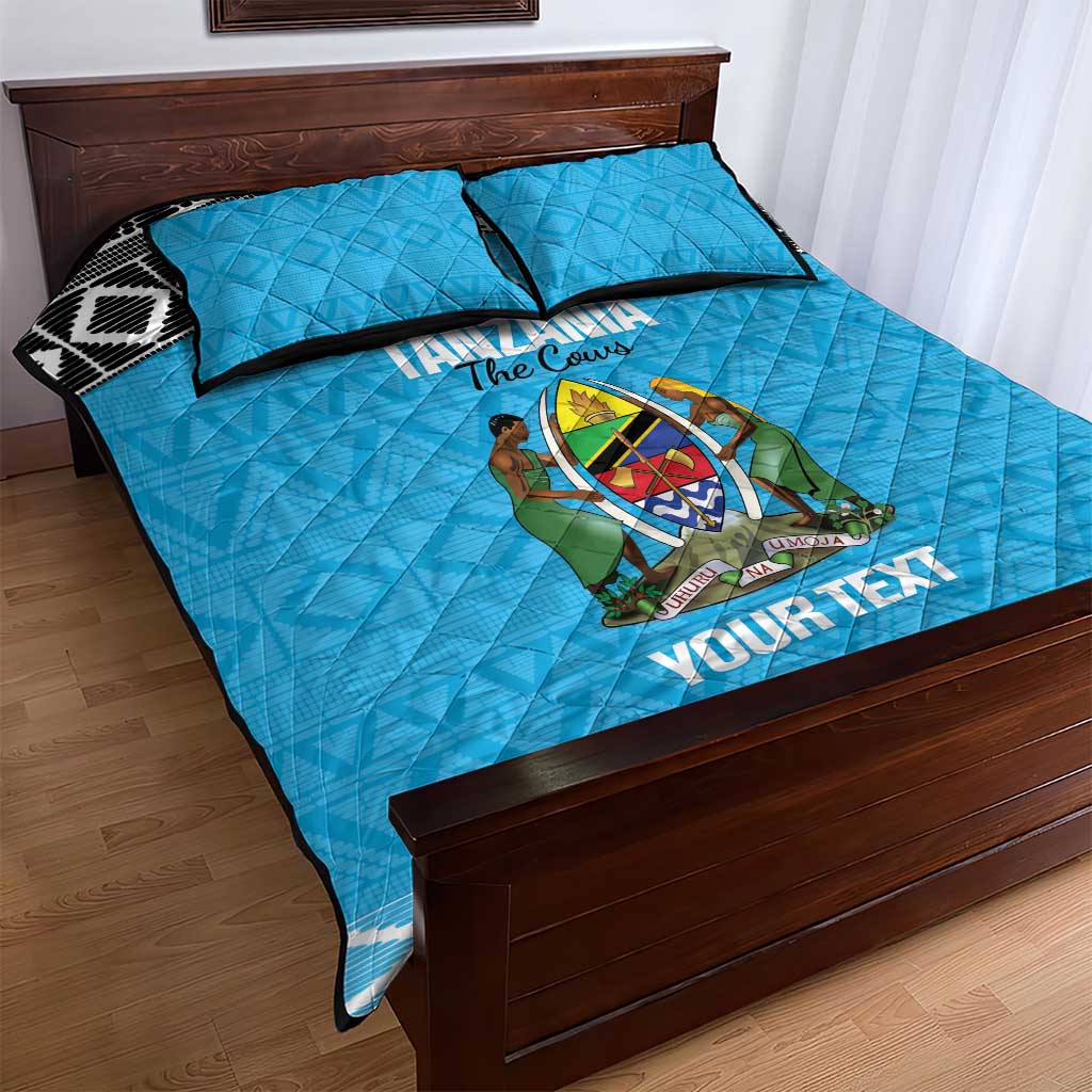 Custom Tanzania Cricket Quilt Bed Set Go Cows Sporty African Pattern - Wonder Print Shop