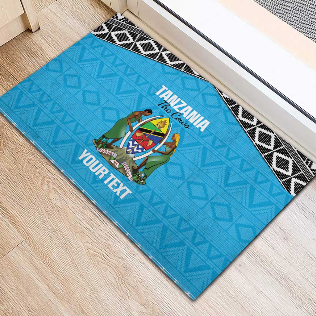 Custom Tanzania Cricket Rubber Doormat Go Cows Sporty African Pattern - Wonder Print Shop