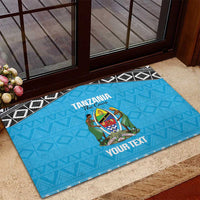 Custom Tanzania Cricket Rubber Doormat Go Cows Sporty African Pattern - Wonder Print Shop
