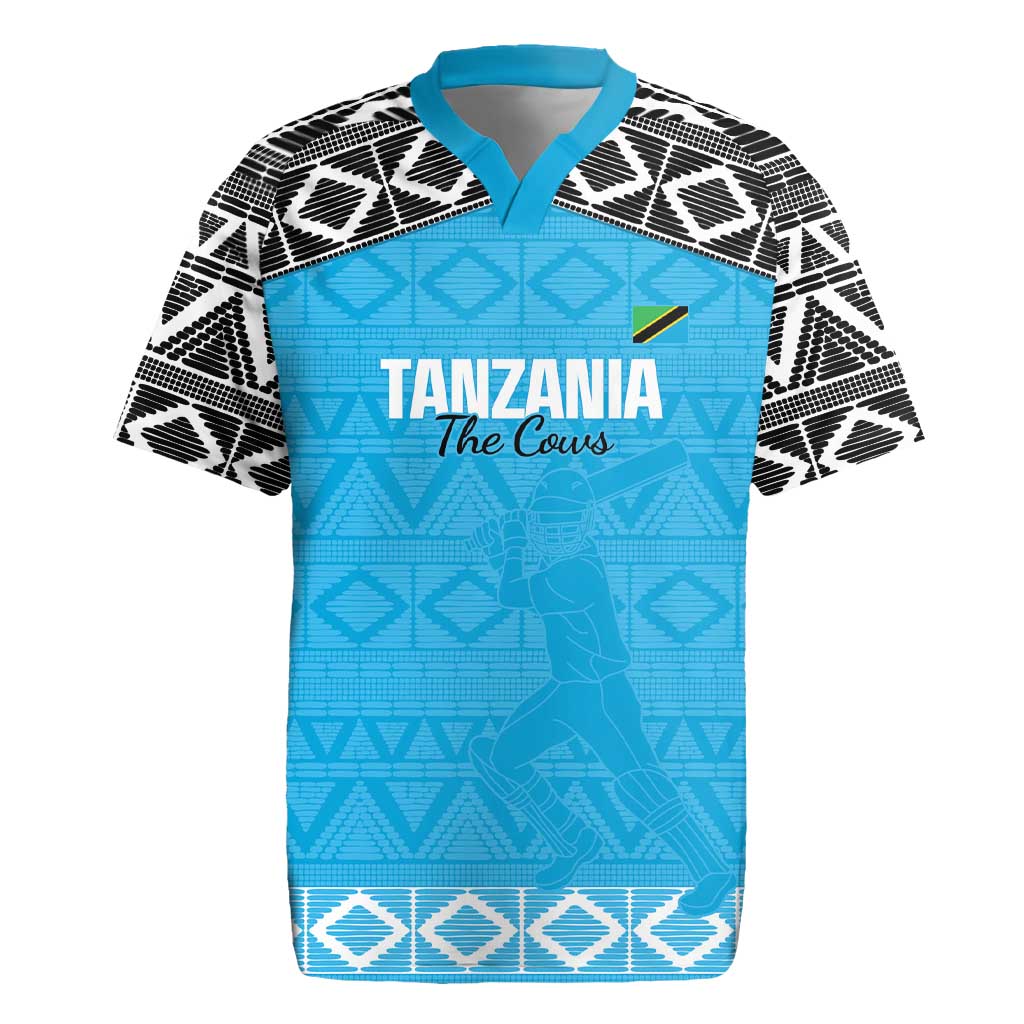 Custom Tanzania Cricket Rugby Jersey Go Cows Sporty African Pattern - Wonder Print Shop