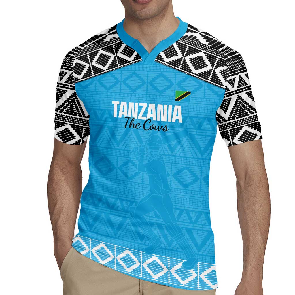Custom Tanzania Cricket Rugby Jersey Go Cows Sporty African Pattern - Wonder Print Shop