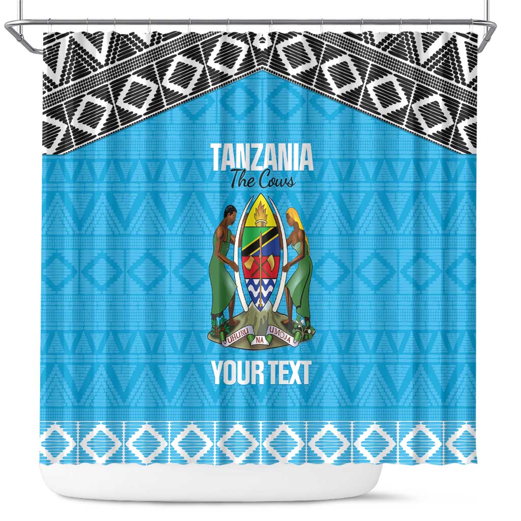 Custom Tanzania Cricket Shower Curtain Go Cows Sporty African Pattern - Wonder Print Shop