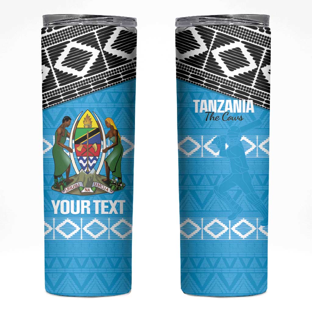 Custom Tanzania Cricket Skinny Tumbler Go Cows Sporty African Pattern - Wonder Print Shop