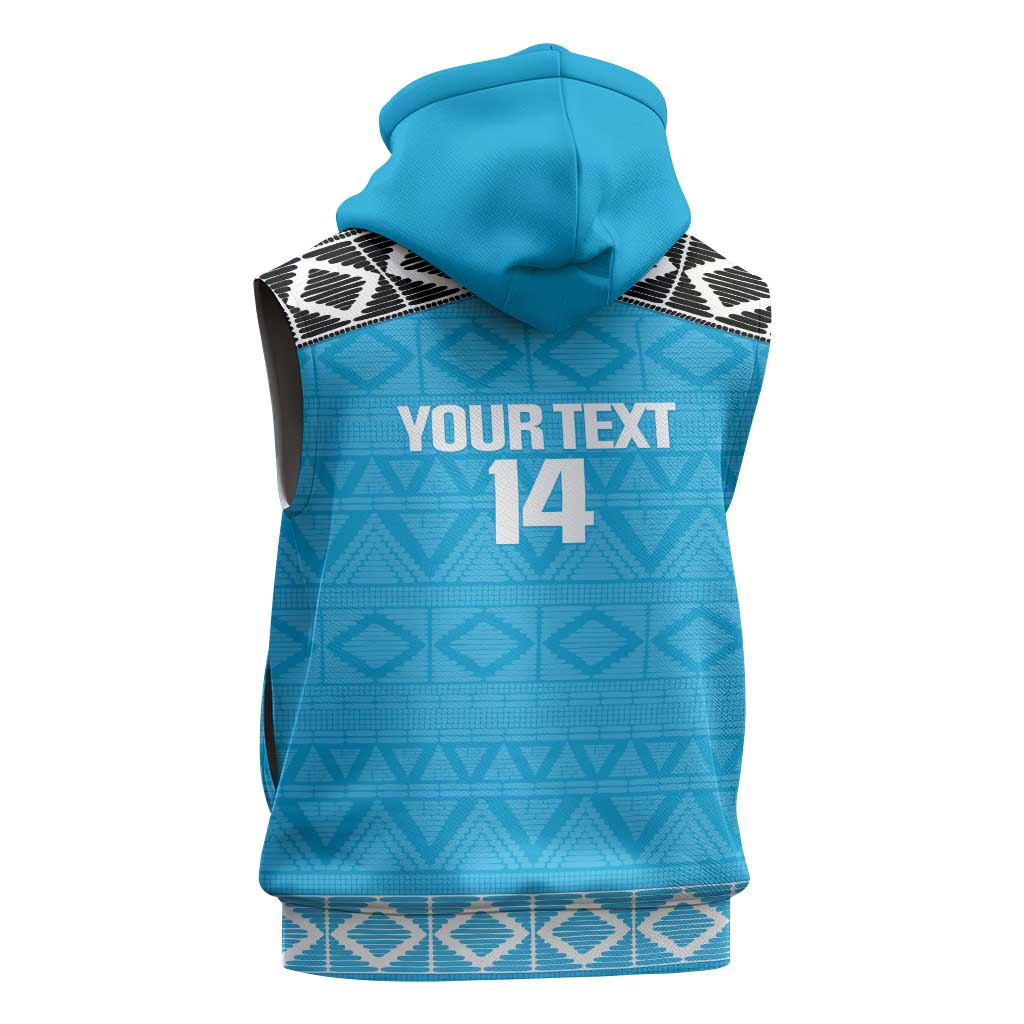 Custom Tanzania Cricket Sleeveless Hoodie Go Cows Sporty African Pattern - Wonder Print Shop