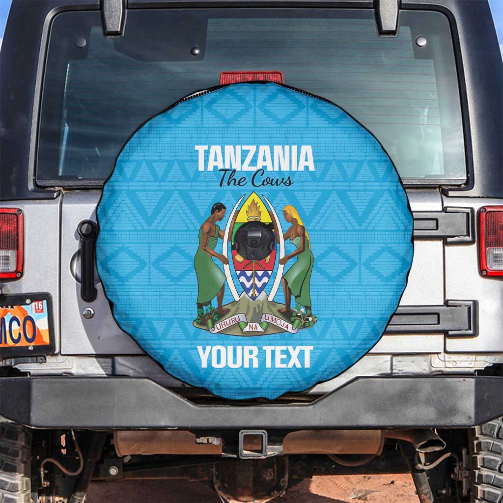 Custom Tanzania Cricket Spare Tire Cover Go Cows Sporty African Pattern - Wonder Print Shop