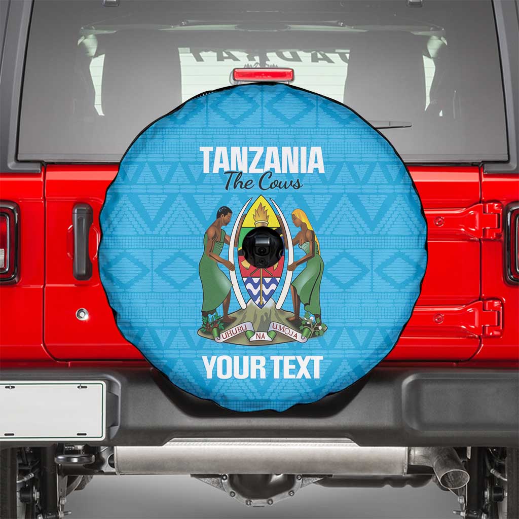 Custom Tanzania Cricket Spare Tire Cover Go Cows Sporty African Pattern - Wonder Print Shop