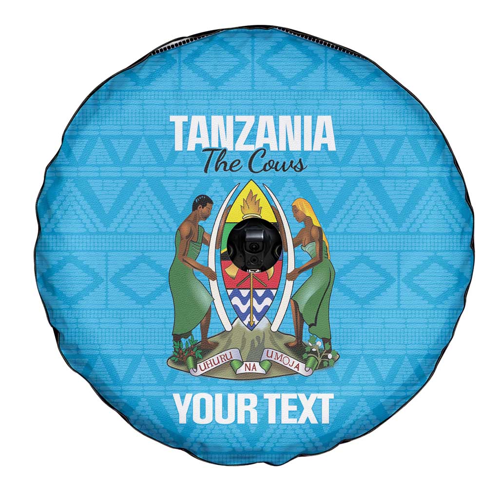 Custom Tanzania Cricket Spare Tire Cover Go Cows Sporty African Pattern - Wonder Print Shop