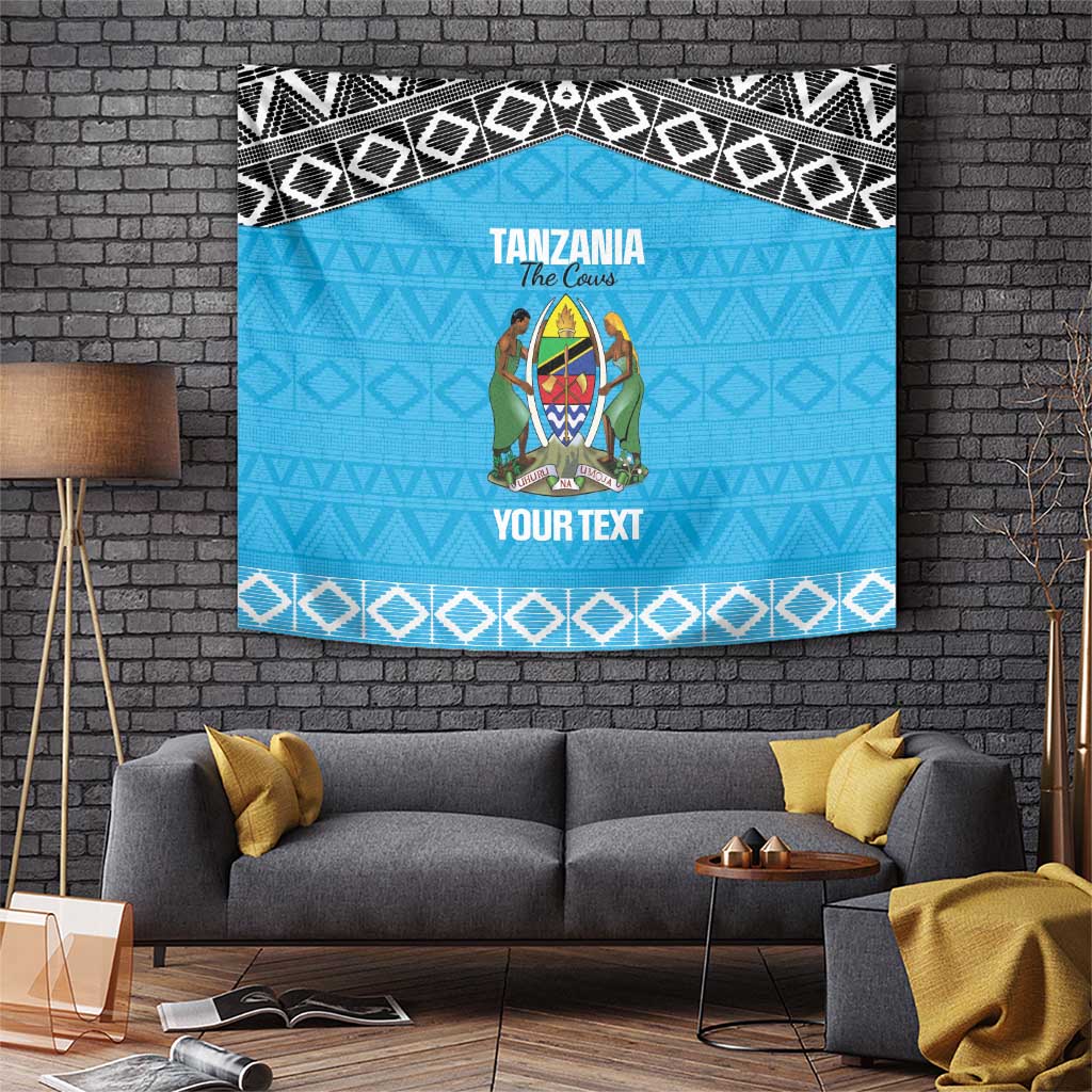 Custom Tanzania Cricket Tapestry Go Cows Sporty African Pattern - Wonder Print Shop