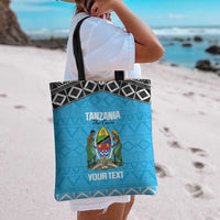 Custom Tanzania Cricket Tote Bag Go Cows Sporty African Pattern - Wonder Print Shop