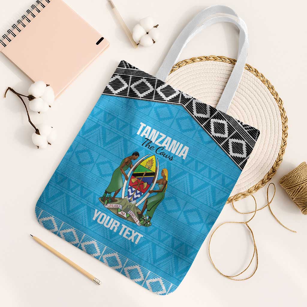 Custom Tanzania Cricket Tote Bag Go Cows Sporty African Pattern - Wonder Print Shop
