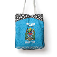Custom Tanzania Cricket Tote Bag Go Cows Sporty African Pattern - Wonder Print Shop