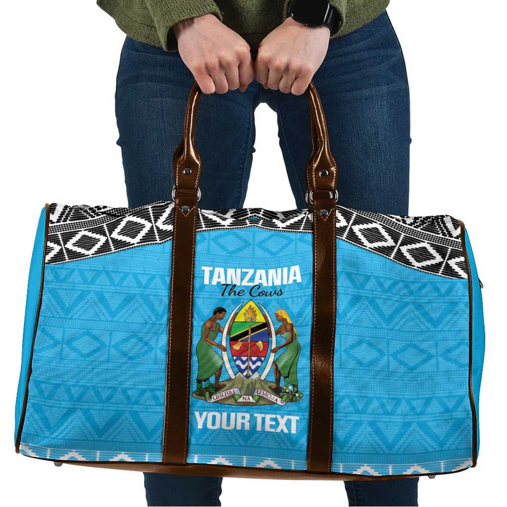Custom Tanzania Cricket Travel Bag Go Cows Sporty African Pattern - Wonder Print Shop