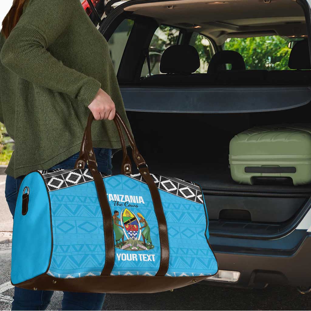 Custom Tanzania Cricket Travel Bag Go Cows Sporty African Pattern - Wonder Print Shop