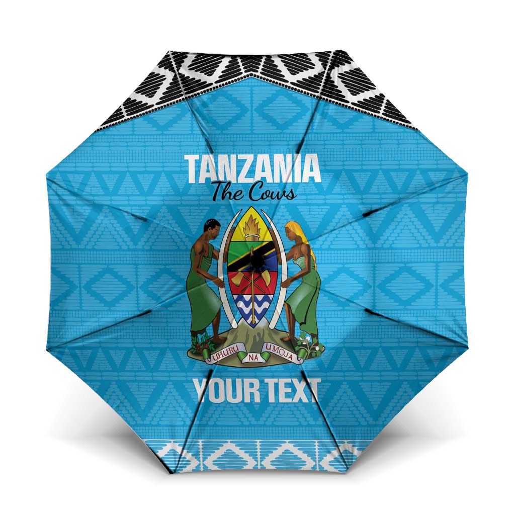 Custom Tanzania Cricket Umbrella Go Cows Sporty African Pattern - Wonder Print Shop