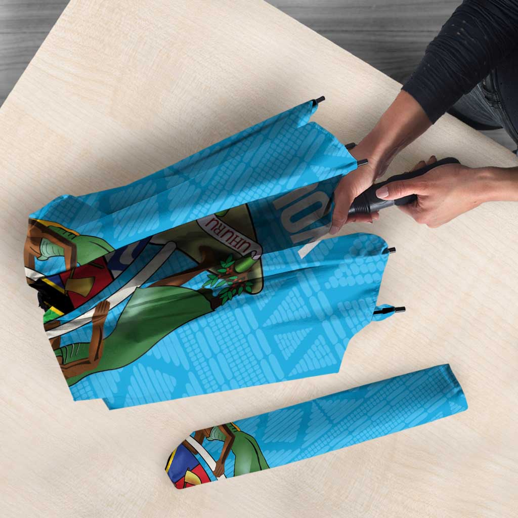 Custom Tanzania Cricket Umbrella Go Cows Sporty African Pattern - Wonder Print Shop