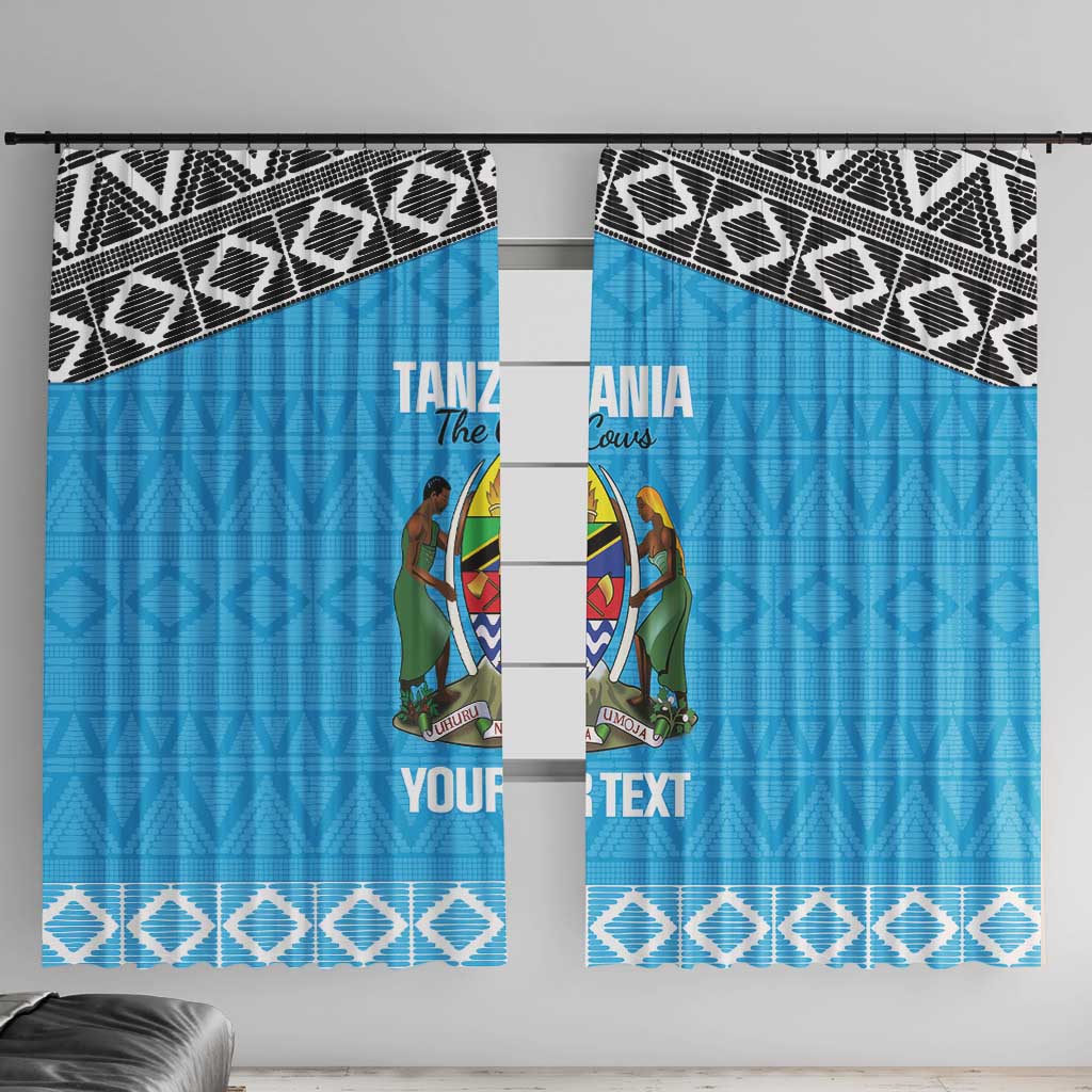 Custom Tanzania Cricket Window Curtain Go Cows Sporty African Pattern - Wonder Print Shop
