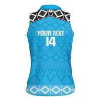 Custom Tanzania Cricket Women Sleeveless Polo Shirt Go Cows Sporty African Pattern - Wonder Print Shop