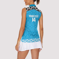 Custom Tanzania Cricket Women Sleeveless Polo Shirt Go Cows Sporty African Pattern - Wonder Print Shop