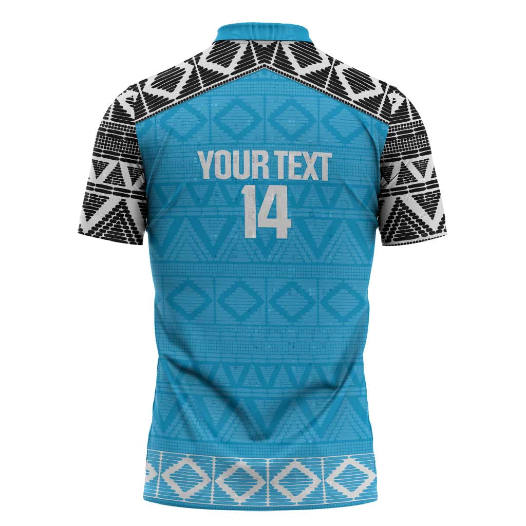 Custom Tanzania Cricket Zipper Polo Shirt Go Cows Sporty African Pattern - Wonder Print Shop